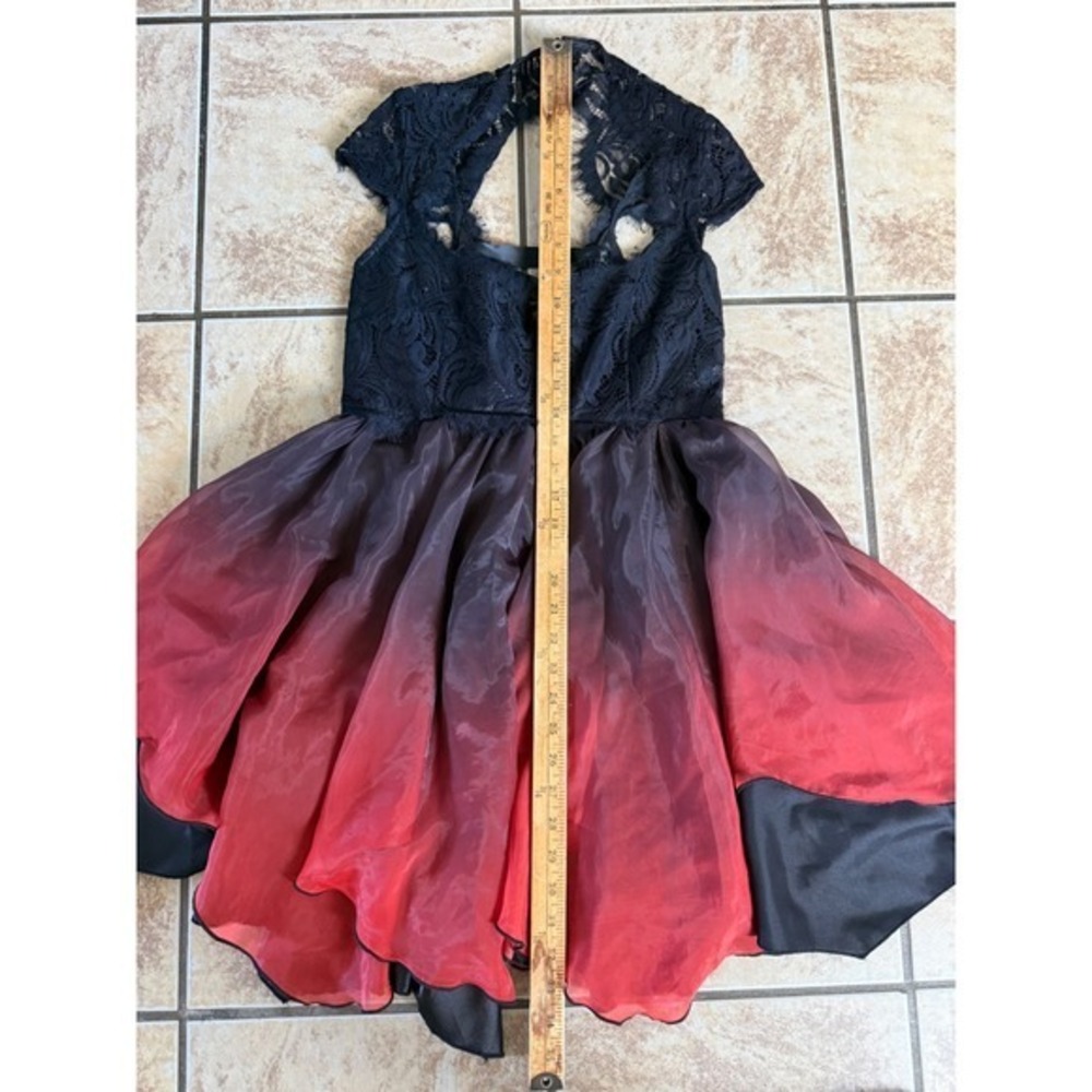 Dolls Kill Unholy Black Red Ombre Lace Corset Babydoll Gothic Dress Med - Picture 11 of 13